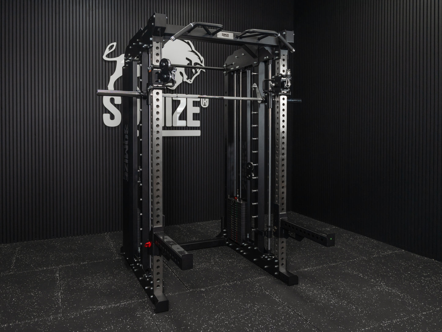 Tri-Power Gym SQMIZE® PREMIUM BISON SQ-S981-90, Kabelzugstation, Multipresse & Half Rack, Höhe 226 cm