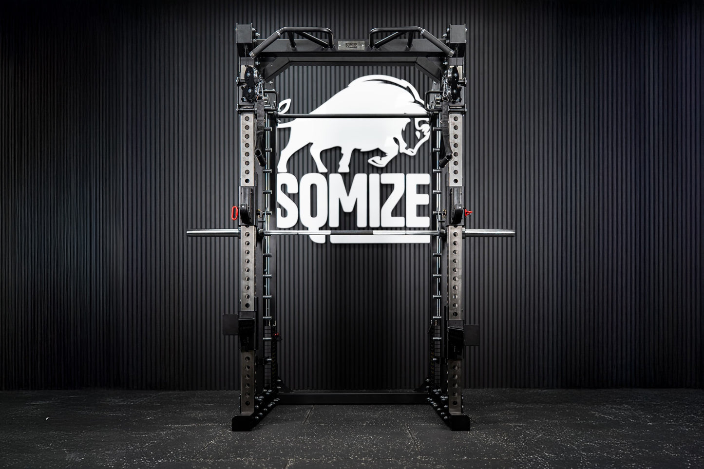 Tri-Power Gym SQMIZE® PREMIUM BISON SQ-S981-90, Kabelzugstation, Multipresse & Half Rack, Höhe 226 cm