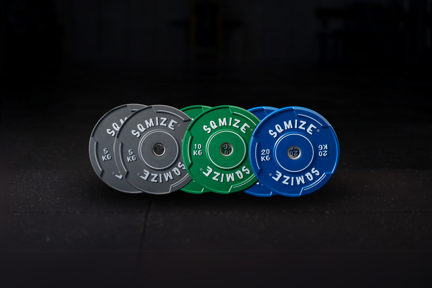Premium Bison Colored Bumper Plate Set SQMIZE® V-CBP, 70 - 150 kg