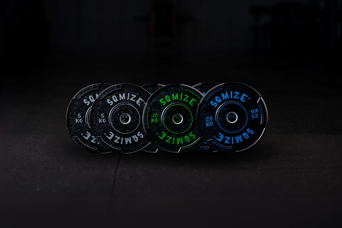 Premium Bison Colored Bumper Plate Set SQMIZE® V-CRBP, 70 - 150 kg