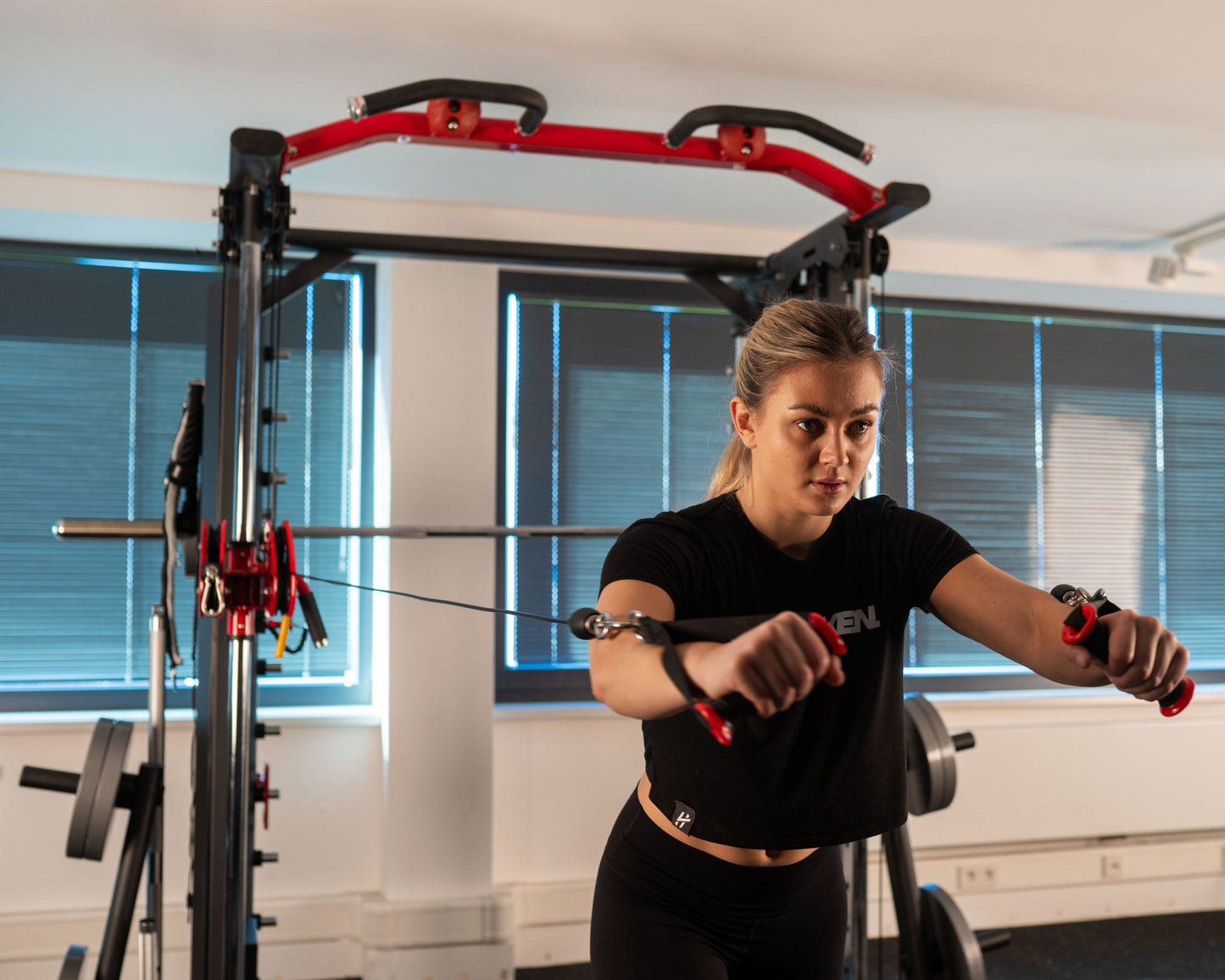 Smith Machine & Kabelzug: Multi Functional Gym SQMIZE® PREMIUM BISON SQ-S950 www.simpleproducts.at 