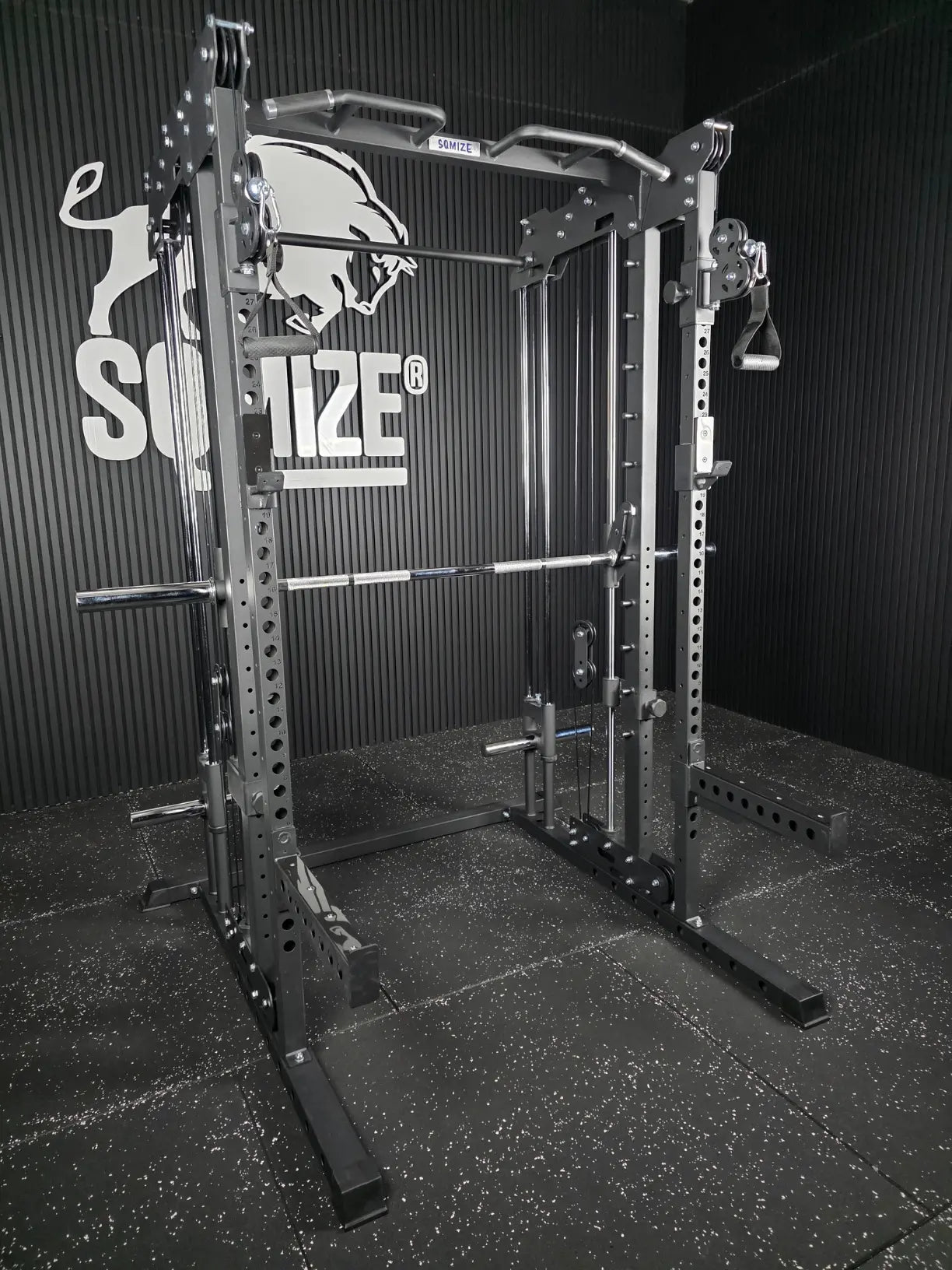 All-in-One Rack Station SQMIZE® ELITE CLUB SQ-R356, Power Rack, Linear Smith & Kabelzugstation, Höhe 210 cm
