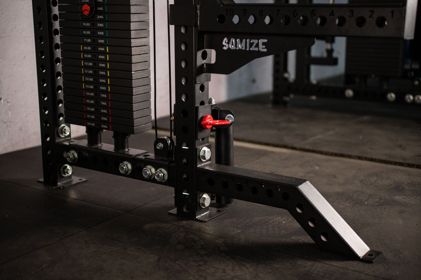 Twin-Power Rack & Kabelzugstation: Twin-Power Gym SQMIZE® ELITE CLUB SQ-S855-90, Kabelzugstation & Half Rack, Höhe 215 cm www.simpleproducts.at 